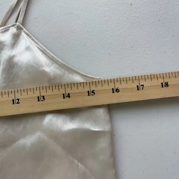 Aritzia Babaton Satin Slip Dress Size XXS Champagne Ivory Beige Mini Strappy - Picture 6 of 10